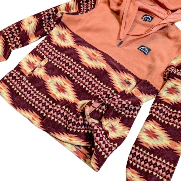 Massive Outdoor Men's 1/4 Zip Fleece Orange Aztec Large - No Stains - Picture 3 of 7